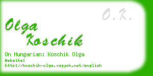 olga koschik business card